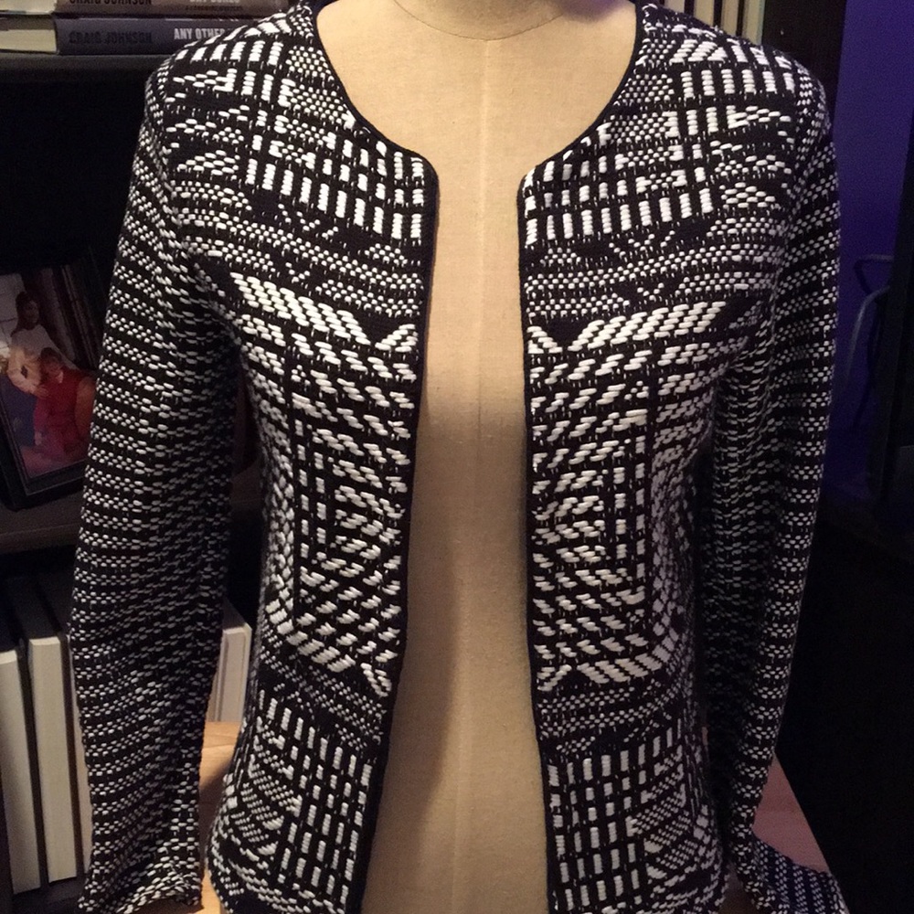 H&M Cotton Knit Open Front Jacket XS